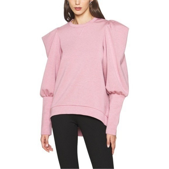 Ted Baker Tops - TED BAKER LONDON Womens Sz 5 (US 12) Puff Sleeve‎ Sweatshirt Pink Heathered